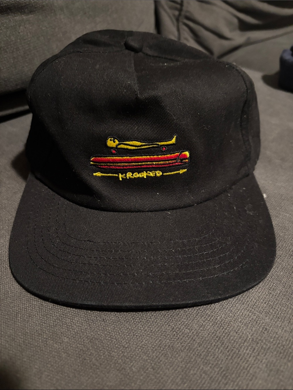 Black Krooked Skateboard Cap